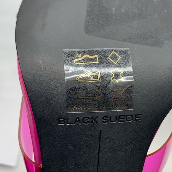 BLACK SUEDE Transparent PVC Strap Sandal in Fuchsia - Picture 11 of 14